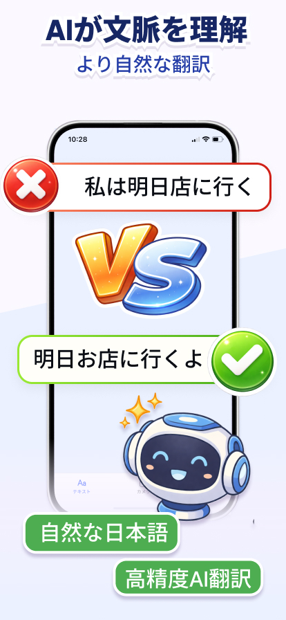 テキストを素早く翻訳